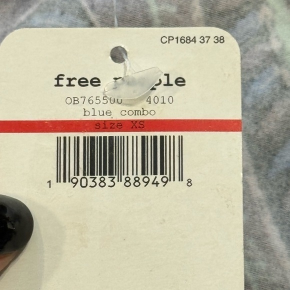 Free People A Place Bodysuit Long Sleeve in Blue Combo Size XS Women - Picture 5 of 8